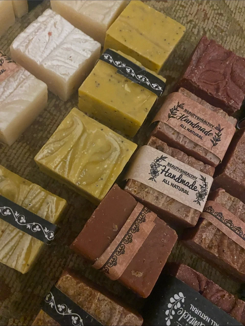 26 handmade soaps left over from wedding/used as favors